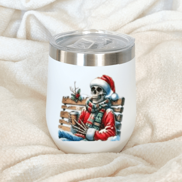 Insulated Skeleton Mug - Park Bench Coffee Break