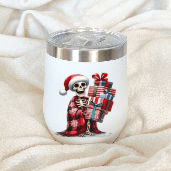 Insulated Skeleton Mug - Stack of Presents