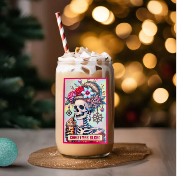 Christmas Skeleton Glass Tumbler - Christmas Blend